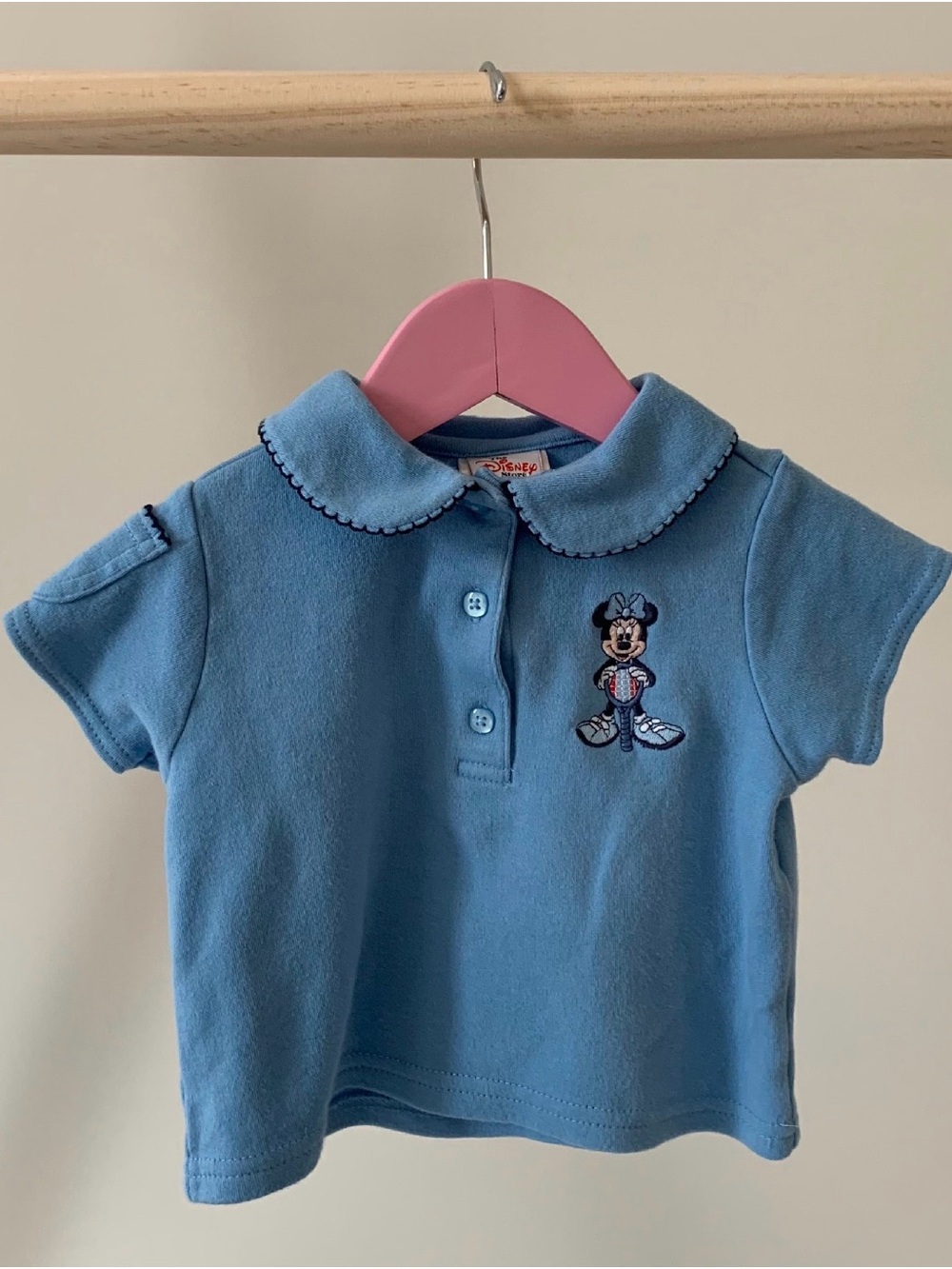 Vintage Disney Store  Blue Minnie Mouse Tennis Polo Top 12M